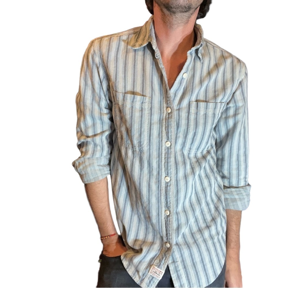 Vintage Levi Strauss Signature Mens Striped Long Sleeve Button Up Shirt